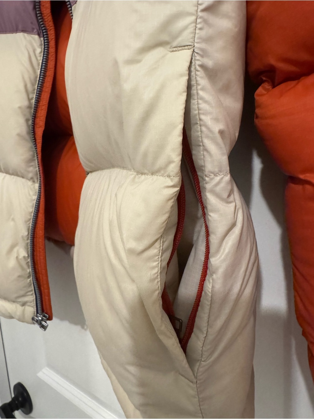 cotopaxi Colorblock Puffer Jacket in Rust, Lavender & Cream - Picture 4 of 9